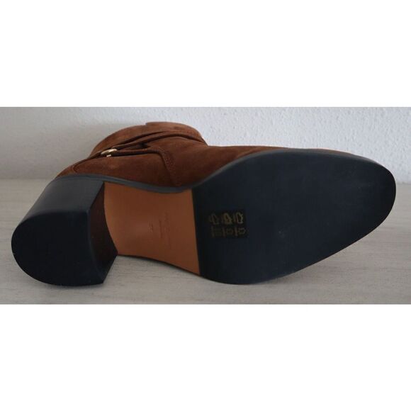 Rag & Bone Women's Sz 7 Hazel Brown Suede Leather Buckle Ankle Booties - Picture 11 of 12